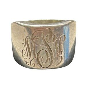 Vintage Sterling Silver Monogram Ring